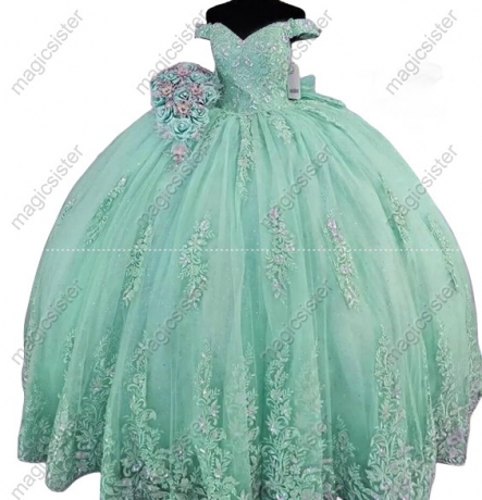 Sparkly Pretty Princess Ruffled Quinceanera Dress
