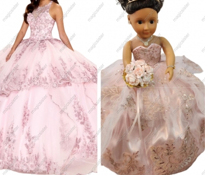 Blush Factory Wholesale Beautiful Hotselling Matching Barbie and Bear Dress