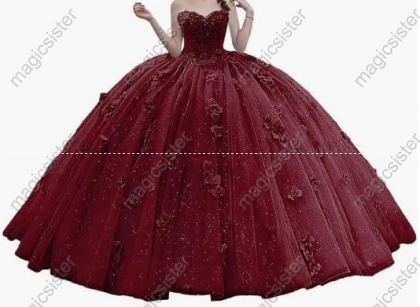 Factory Wholesale Elegant 3D Flower Quinceanera Dress