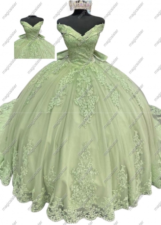 Factory Wholesale TopSelling Green System Quinceanera Dress