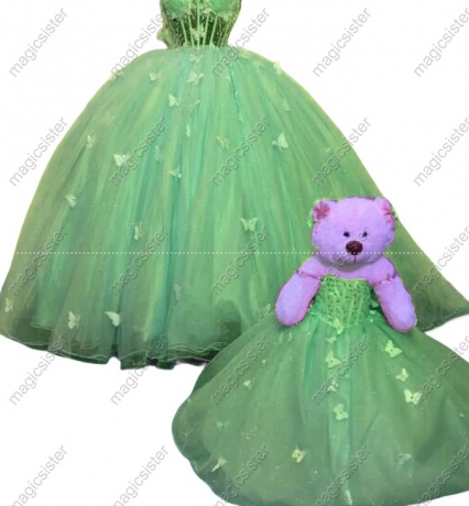 Sage Hotselling Matching Barbie and Bear Dress