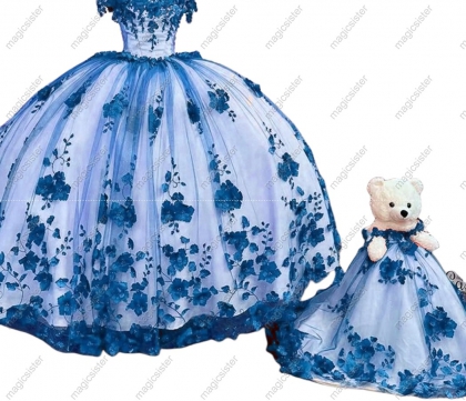 Factory Wholesale Hotselling Matching Barbie and Bear Dress