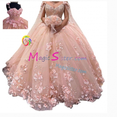 Blush Factory Wholesale Luxury 3D Floral Quinceanera Dress