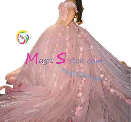 Blush Factory Wholesale Luxury 3D Floral Quinceanera Dress