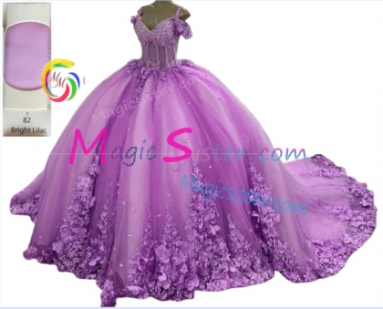 Customized 3D Floral Quinceanera Dress