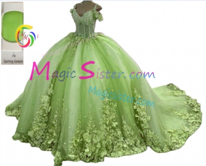 Customized 3D Floral Quinceanera Dress