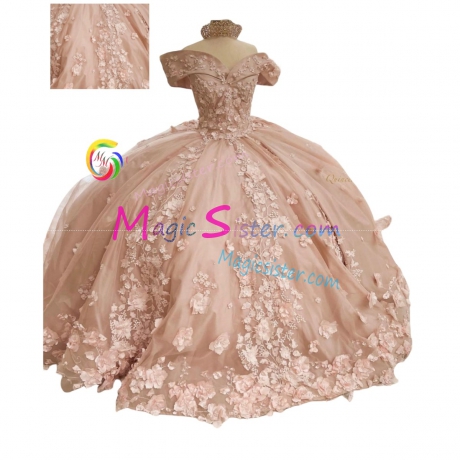 Blush Factory Wholesale Luxury 3D Floral Quinceanera Dress