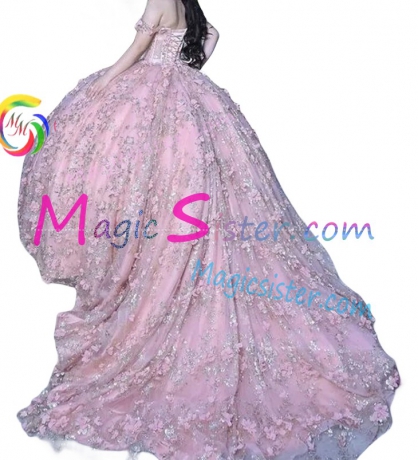 Blush Sparkly Instock Factory Wholesale Quinceanera Dress