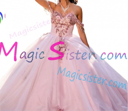 Blush Sparkly Instock Factory Wholesale Quinceanera Dress