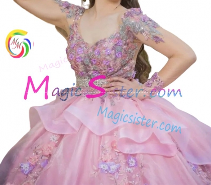 Blush Sparkly Instock Factory Wholesale Quinceanera Dress