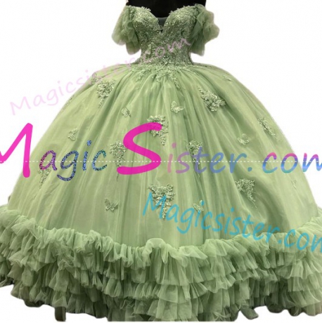 Beautiful TopSelling Sage Quinceanera Dres