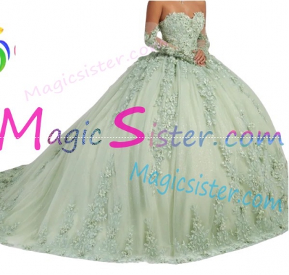 Beautiful TopSelling Sage Quinceanera Dress