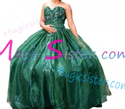 Emerald Green Luxury Topselling Quinceanera Dress