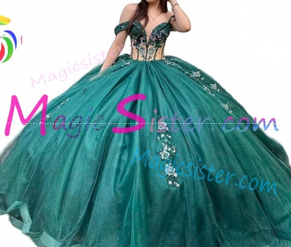 Emerald Green Luxury Topselling Quinceanera Dress