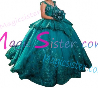 Emerald Green Luxury Topselling Quinceanera Dress