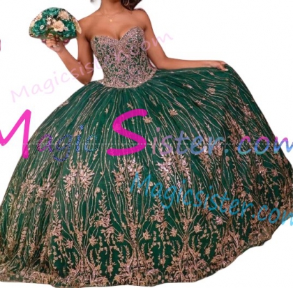 Luxury Topselling Emerald Green Quinceanera