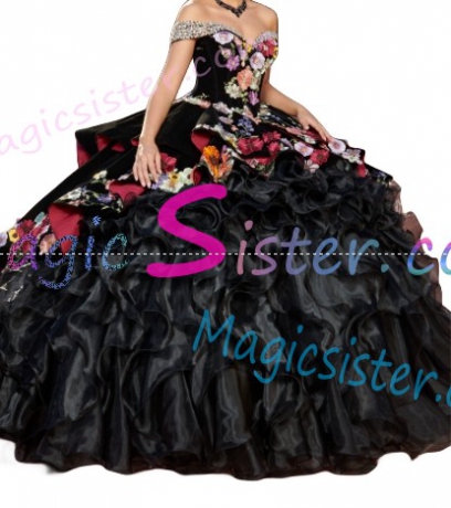 Hotselling Embroidery Charro Quinceanera Dress