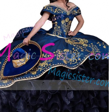Hotselling Embroidery Charro Quinceanera Dress