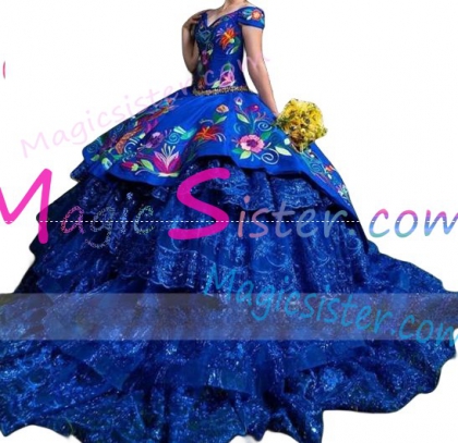 Hotselling Embroidery Charro Quinceanera Dress
