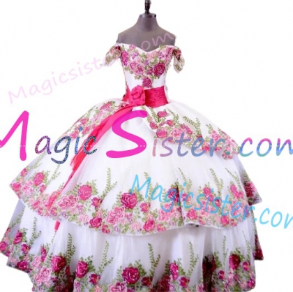 Beautiful Embroidery Charro Quinceanera Dress