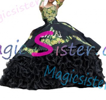 Beautiful Embroidery Charro Quinceanera Dress