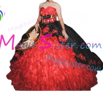 Beautiful Embroidery Charro Quinceanera Dress