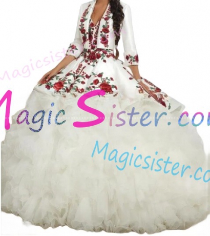 Beautiful Embroidery Charro Quinceanera Dress
