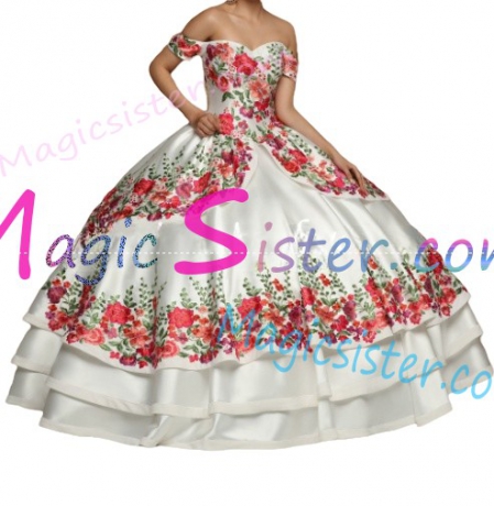 Beautiful Embroidery Charro Quinceanera Dress