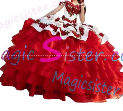 Hotselling Embroidery Charro Quinceanera Dress