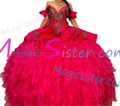 Hotselling Embroidery Charro Quinceanera Dress