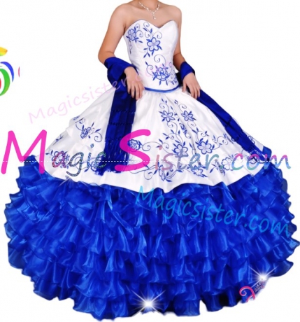 Instock Embroidery Charro Quinceanera Dress