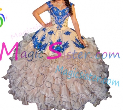 Beautiful Embroidery Charro Quinceanera Dress