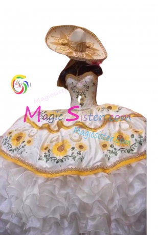 Beautiful Embroidery Charro Quinceanera Dress