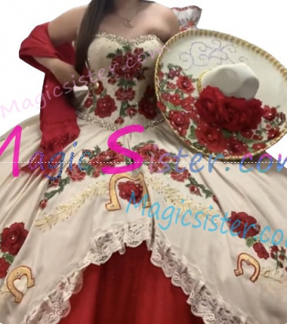 Beautiful Embroidery Charro Quinceanera Dress