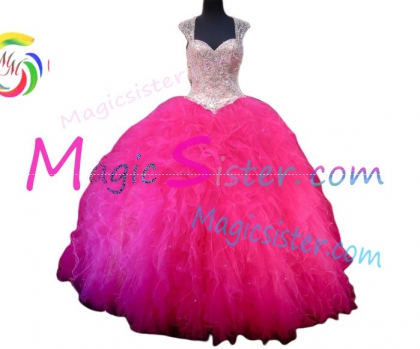 Factory Wholesale Topselling Fushsia Quinceanera Dress