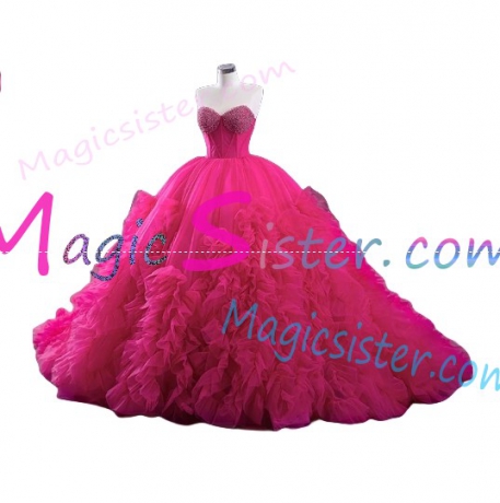 Hotselling Fushsia Quinceanera Dress