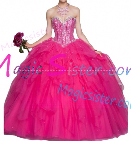 Hotselling Fushsia Quinceanera Dress