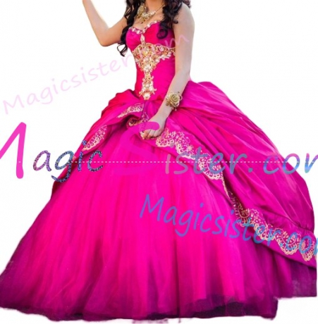 Hotselling Fushsia Quinceanera Dress