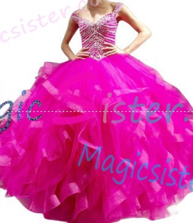 Topselling Fushsia Quinceanera Dress