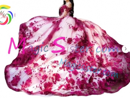 Topselling Luxury Fushsia Quinceanera Dress