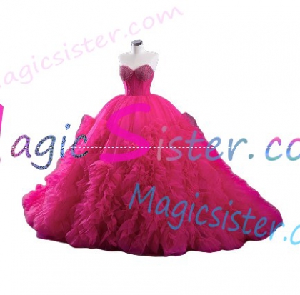 Topselling Luxury Fushsia Quinceanera Dress
