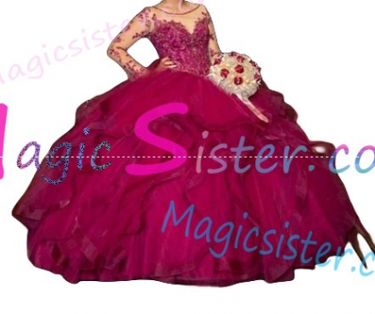 Topselling Luxury Fushsia Quinceanera Dress
