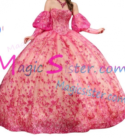 Hotselling Fushsia Quinceanera Dress