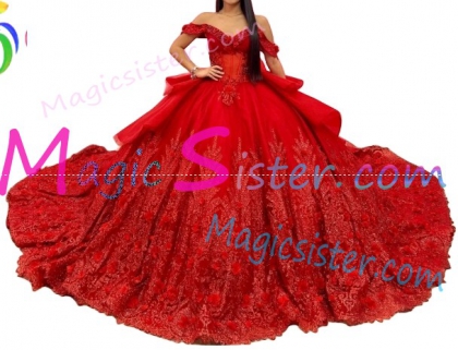 Hotselling Luxury Red Quinceanera Dress