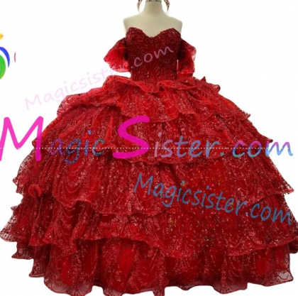 Hotselling Luxury Red Quinceanera Dress