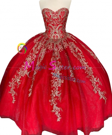 Red Luxurious Elegant Fashionable Quinceanera Dress