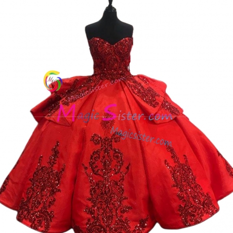 Red Luxurious Elegant Fashionable Quinceanera Dress