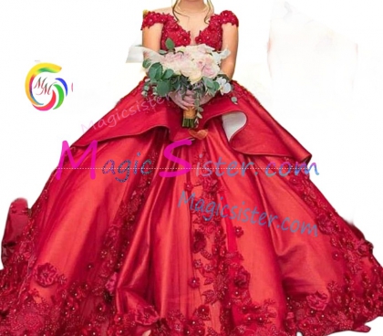 Red Luxurious Elegant Fashionable Quinceanera Dress