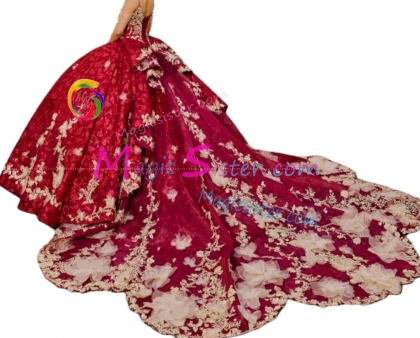 Red Luxurious Elegant Fashionable Quinceanera Dress