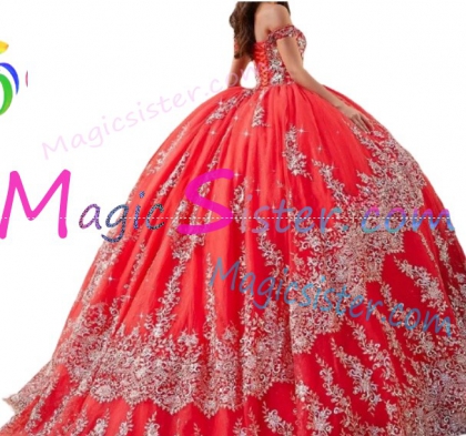 Red Luxurious Elegant Fashionable Quinceanera Dress